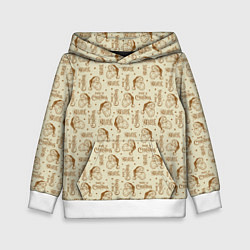 Толстовка-худи детская Ретро Санта, цвет: 3D-белый