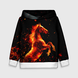 Толстовка-худи детская Пламенный конь, цвет: 3D-белый