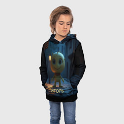 Толстовка-худи детская Мем игорь, цвет: 3D-черный — фото 2