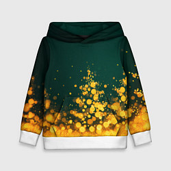 Толстовка-худи детская Новогодние елочки из боке, цвет: 3D-белый