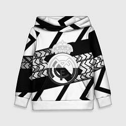 Толстовка-худи детская Реал Мадрид краски полосы, цвет: 3D-белый