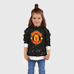 Толстовка-худи детская Манчестер Юнайтед пиксели, цвет: 3D-белый — фото 2