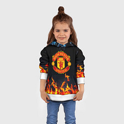Толстовка-худи детская Манчестер Юнайтед лёд и огонь, цвет: 3D-белый — фото 2