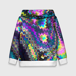 Толстовка-худи детская Абстракция переливы, цвет: 3D-белый