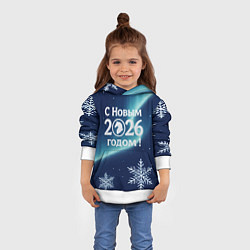 Толстовка-худи детская С Новым 2026 годом, цвет: 3D-белый — фото 2