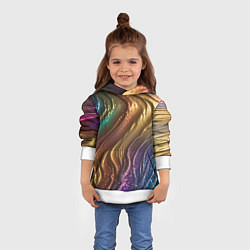 Толстовка-худи детская Сморщенные складочки жидкости, цвет: 3D-белый — фото 2