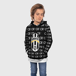 Толстовка-худи детская Juventus sport pattern, цвет: 3D-белый — фото 2