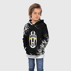 Толстовка-худи детская Ювентус черепа краски, цвет: 3D-белый — фото 2