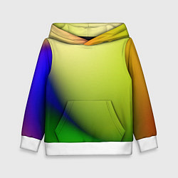 Толстовка-худи детская The color is multicolored, цвет: 3D-белый