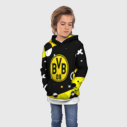 Толстовка-худи детская Borussia геометрия текстура, цвет: 3D-белый — фото 2