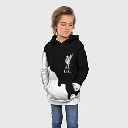 Толстовка-худи детская Ливерпуль краски разводы, цвет: 3D-белый — фото 2