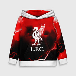 Детская толстовка Ливерпуль шторм молнии красный