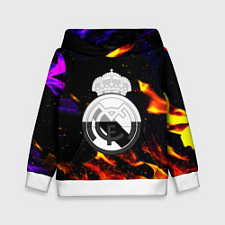 Детская толстовка Реал Мадрид огонь текстура