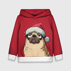 Детская толстовка Новогодний мопс