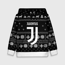 Толстовка-худи детская Ювентус новый год текстура, цвет: 3D-белый
