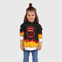 Толстовка-худи детская Liverpool огонь спорт, цвет: 3D-белый — фото 2