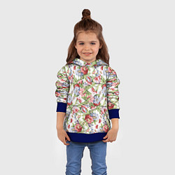 Толстовка-худи детская Цветы, цвет: 3D-синий — фото 2