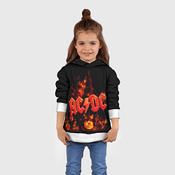 Толстовка-худи детская AC/DC Flame, цвет: 3D-белый — фото 2