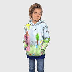 Толстовка-худи детская Детские рисунки, цвет: 3D-синий — фото 2