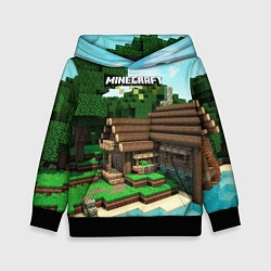 Толстовка-худи детская Minecraft House, цвет: 3D-черный