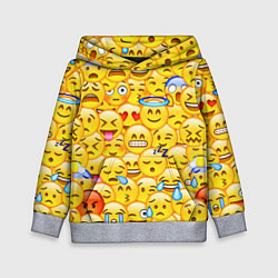 Толстовка-худи детская Emoji, цвет: 3D-меланж