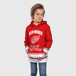Толстовка-худи детская Detroit red wings, цвет: 3D-белый — фото 2