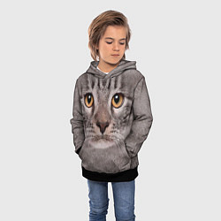 Толстовка-худи детская Котик, цвет: 3D-черный — фото 2