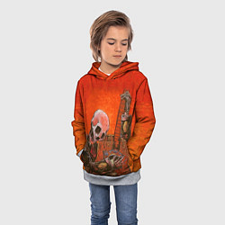 Толстовка-худи детская Скелет с гитарой, цвет: 3D-меланж — фото 2