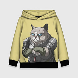 Толстовка-худи детская Кот, цвет: 3D-черный