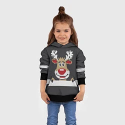 Толстовка-худи детская Олень свитер вязаный, цвет: 3D-черный — фото 2