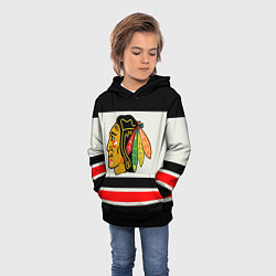 Толстовка-худи детская Chicago Blackhawks, цвет: 3D-черный — фото 2