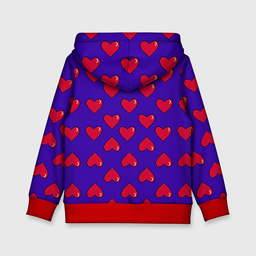 Детская толстовка Hearts Pattern / 3D-Красный – фото 2