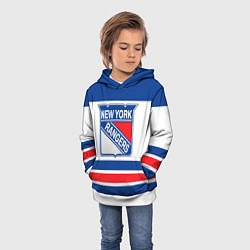 Толстовка-худи детская New York Rangers, цвет: 3D-белый — фото 2