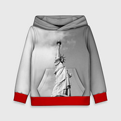 Толстовка-худи детская Статуя Свободы, цвет: 3D-красный