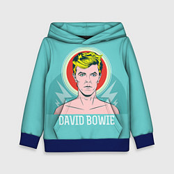 Толстовка-худи детская David Bowie: pop-art, цвет: 3D-синий