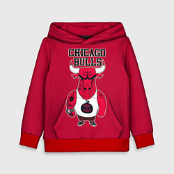 Толстовка-худи детская Chicago bulls, цвет: 3D-красный