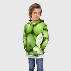 Толстовка-худи детская Яблочная, цвет: 3D-белый — фото 2