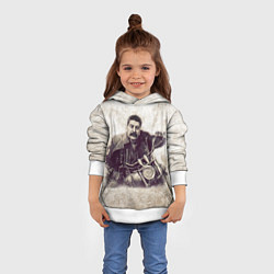 Толстовка-худи детская Сталин байкер, цвет: 3D-белый — фото 2