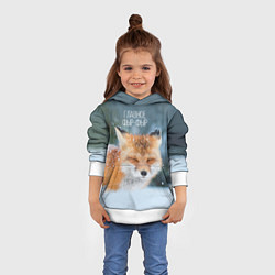 Толстовка-худи детская Лисичка фыр-фыр, цвет: 3D-белый — фото 2