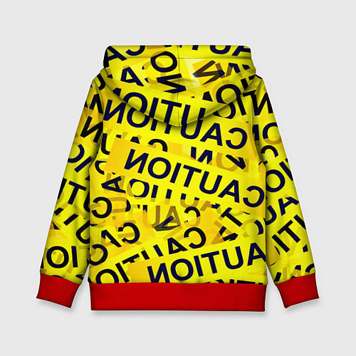 Детская толстовка Caution / 3D-Красный – фото 2
