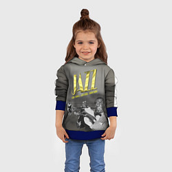 Толстовка-худи детская Луи Армстронг, цвет: 3D-синий — фото 2