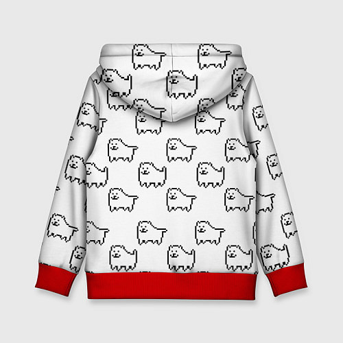 Детская толстовка Undertale Annoying dog white / 3D-Красный – фото 2