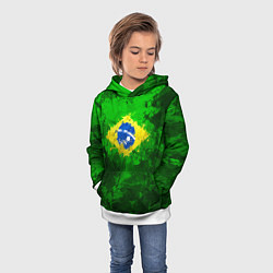 Толстовка-худи детская Бразилия, цвет: 3D-белый — фото 2