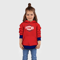Толстовка-худи детская Россия, цвет: 3D-синий — фото 2