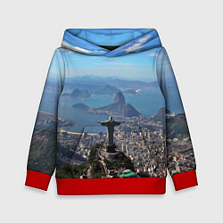 Толстовка-худи детская Рио-де-Жанейро, цвет: 3D-красный