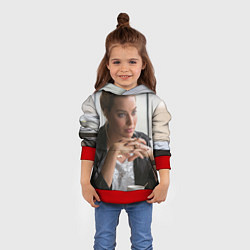 Толстовка-худи детская Робби Марго в кафе, цвет: 3D-красный — фото 2