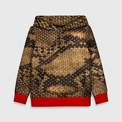 Толстовка-худи детская Змеиная кожа, цвет: 3D-красный