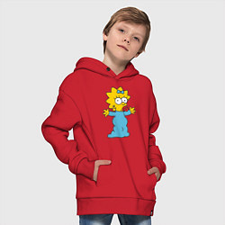 Толстовка оверсайз детская Maggie Simpson, цвет: красный — фото 2