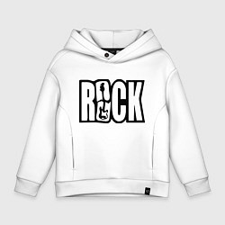 Толстовка оверсайз детская Rock Logo, цвет: белый