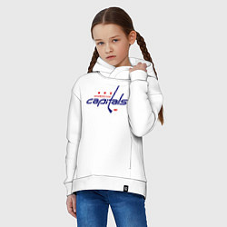 Толстовка оверсайз детская Washington Capitals, цвет: белый — фото 2